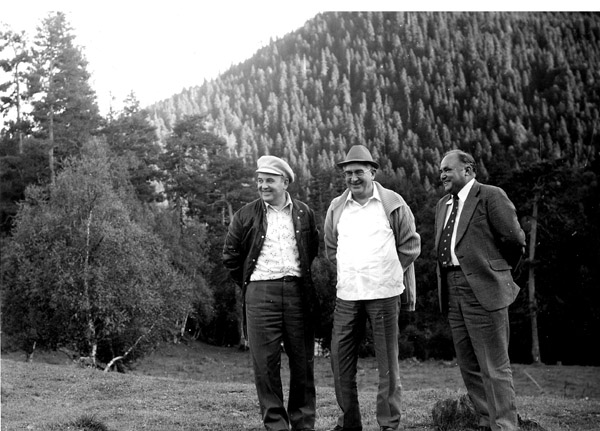 Mikhail Gorbachev and  Yury Andropov on vacation in the Stavropol Krai. 1978