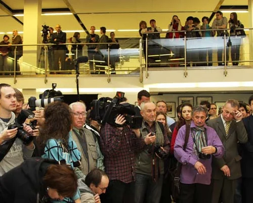 Журналисты на открытии выставки