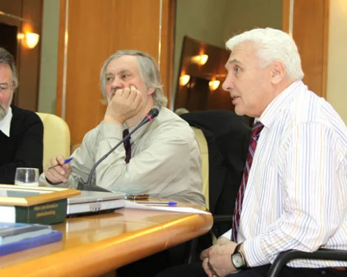 Слева направо: П.М.Кудюкин, В.В.Игрунов, Б.Ф.Славин