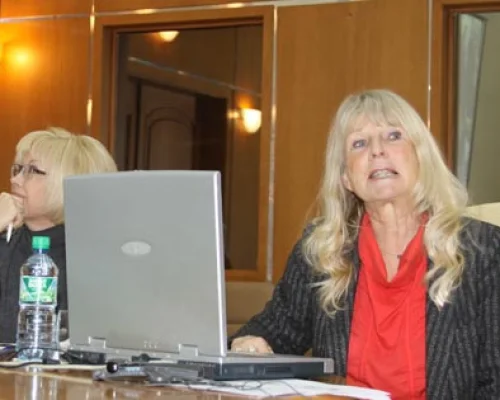 И.М.Вирганская, вице-президент Горбачев-Фонда, Криста Вихтерих, социолог, публицист, член WIDE (Женщины в Развитие Европы)