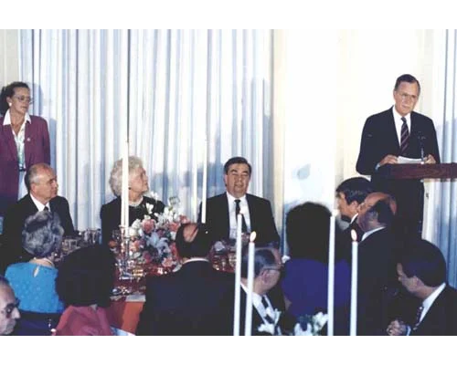 М.С.Горбачев, Б.Буш, Е.М.Примаков и Дж.Буш. Москва. 30 июля 1991