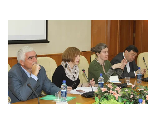 Слева направо: А.Рябов, О.Здравомыслова, Е.Шульман, Е.Гонтмахер