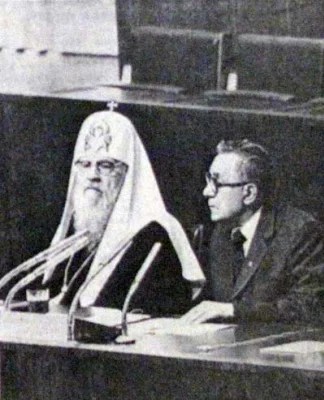А.А.Громыко и патриарх Пимен 11 июня 1988 г.