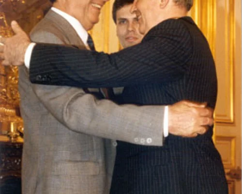 М.С.Горбачев и генеральный секретарь Коммунистической партии Франции Ж.Марше