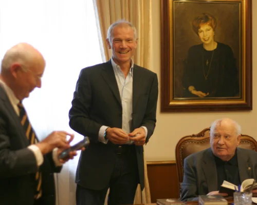 Штефан Ауст, Гюнтер Берг и М.С. Горбачев. 24 сентября 2019. Горбачев-Фонд