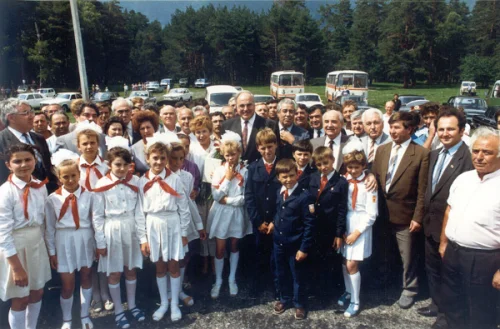 М.С. Горбачев, Р.М. Горбачева, Г. Коль и др. Ставропольский край. Архыз. 1990 г.