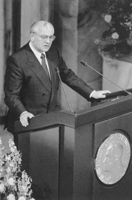 М.С. Горбачев читает Нобелевскую лекцию, Осло, Норвегия, 5 июня 1991