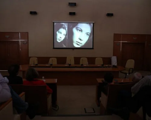 В конференц-зале Горбачев-Фонда во время просмотра.