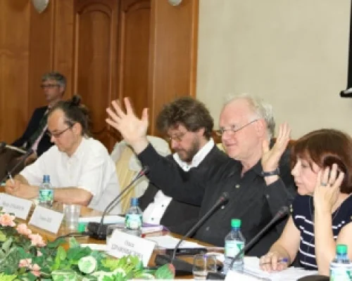 Слева направо В.Малахов, Ф.Лукьянов, У.Бек, О.Здравомыслова