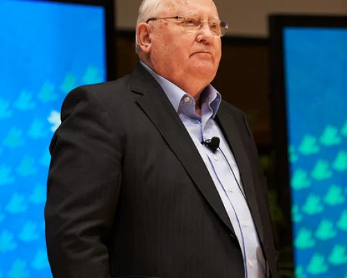 Former Soviet Union President Gorbachev the World Summit of Nobel Peace Laureates in Chicago. April 25, 2012.