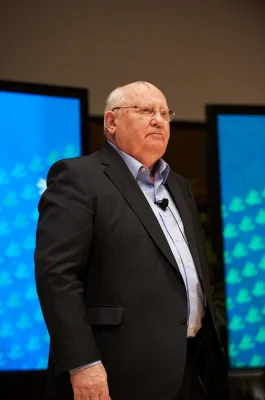 Former Soviet Union President Gorbachev the World Summit of Nobel Peace Laureates in Chicago. April 25, 2012.