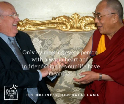 Письмо Далай Ламы М.С. Горбачеву в ответ на полученное им от Михаила Сергеевича поздравление с 85-летием со дня рождения.